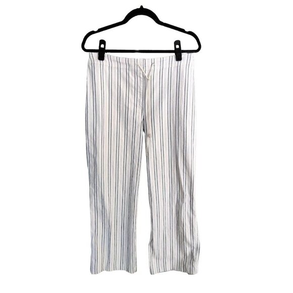 Valerie Stevens Womens Pants Size Large Striped Drawstring Front & Elastic Waist - Picture 2 of 8